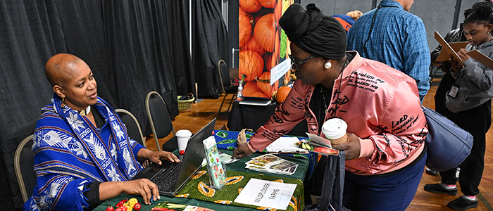 Attendees check out the vendors at the 22nd annual Small Farm Conference.