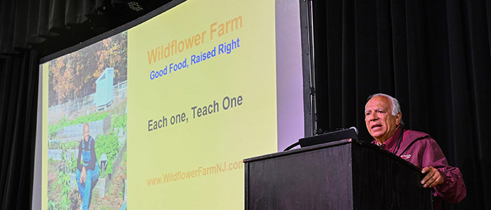 Associate Dean Dr. E.N. Escobar speaks at the 22nd annual Small Farm Conference.