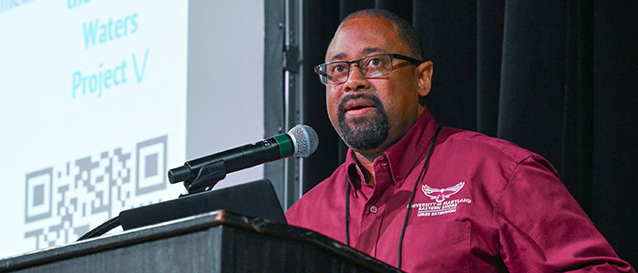 Small Farm Coordinator Berran Rogers speaks at the 22nd annual Small Farm Conference.