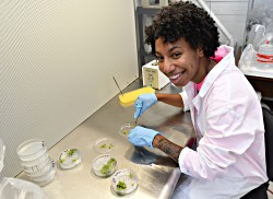 Destiny Parker working in a lab