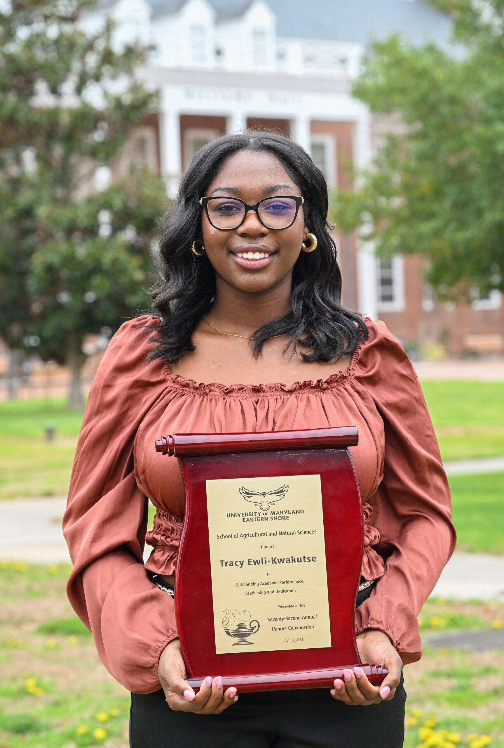 Tracy Ewli-Kwakutse, Dept. of Human Ecology, Award of Excellence for the School of Agricultural and Natural Sciences.