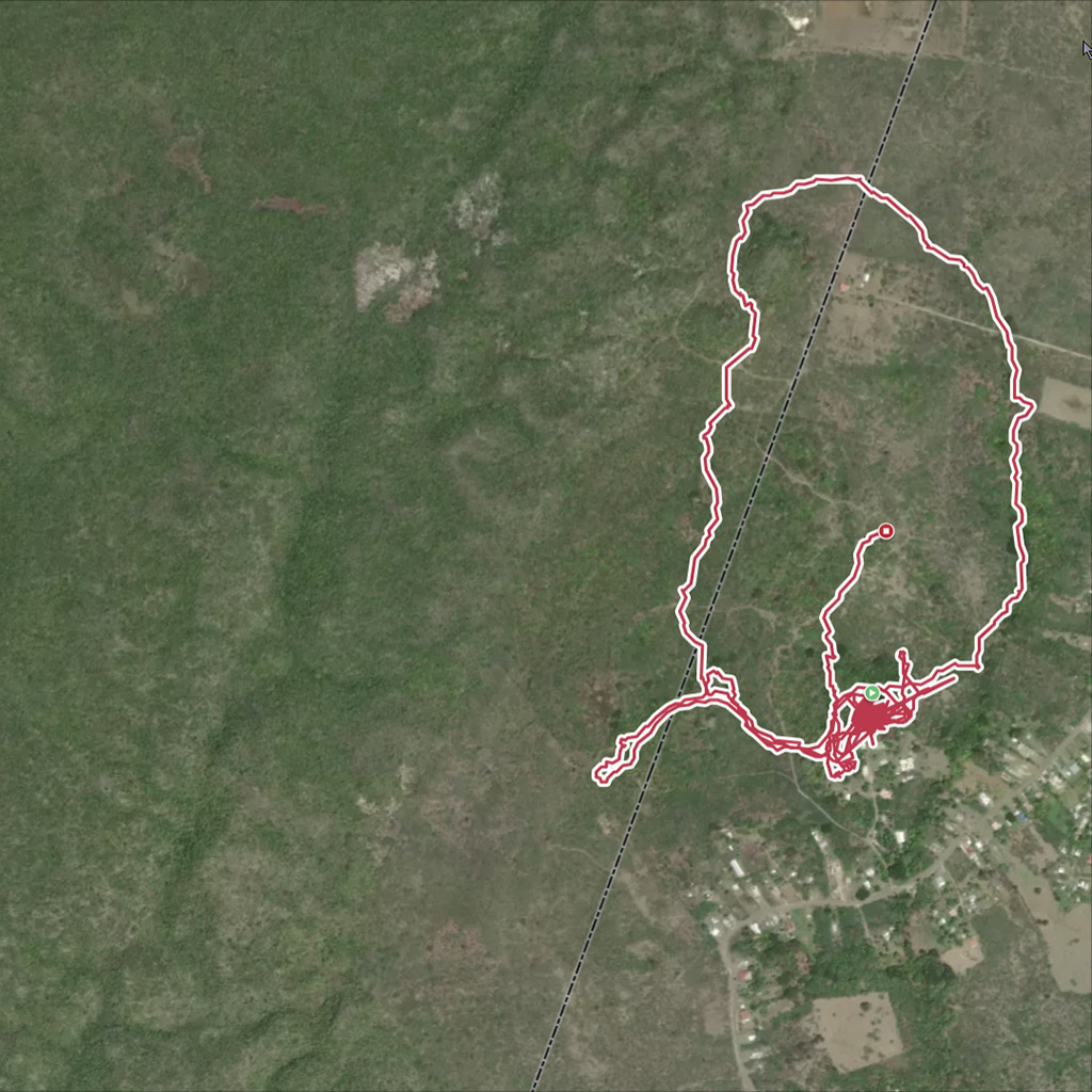 In red is the average daily route traveled by goats at Mr. Sparks’ goat farm (distance 6.3 km).