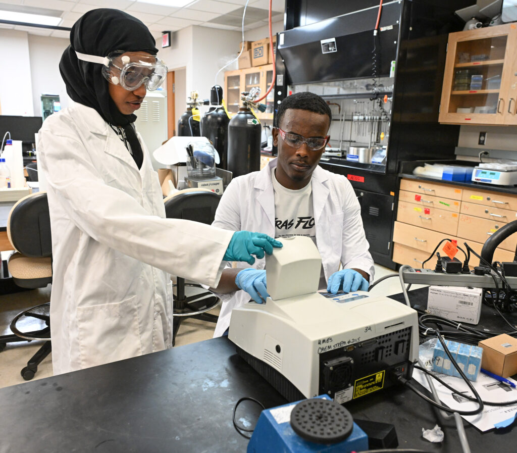 American Chemical Society Project SEED summer interns are Nour Hassan, left, and Mohammad Siddiq.