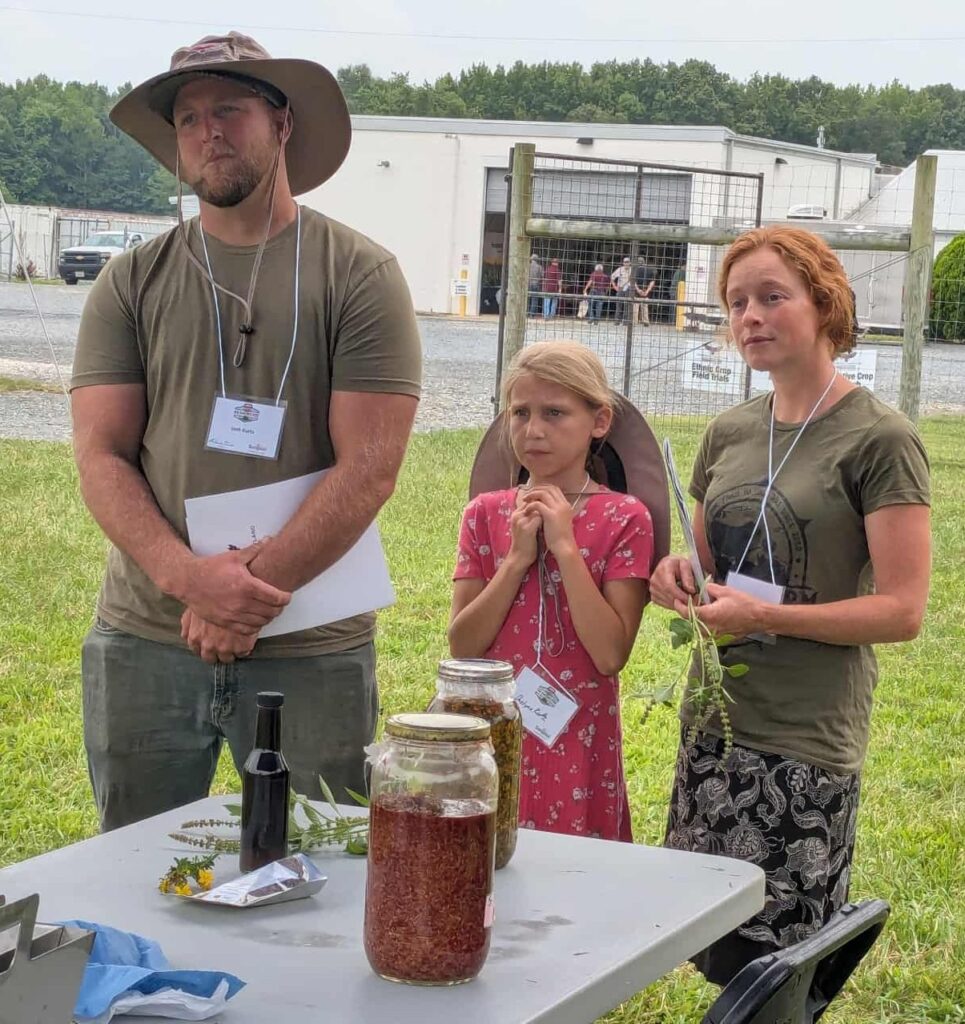 Caitlyn Kurtz, right, of Barefoot Farm Market in Snow Hill, Maryland, with family members.