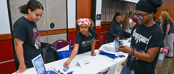 Student clubs and organizations participate in the SANS First Look Fair Thursday, Sept. 18, 2025 on the campus of the University of Maryland Eastern Shore.