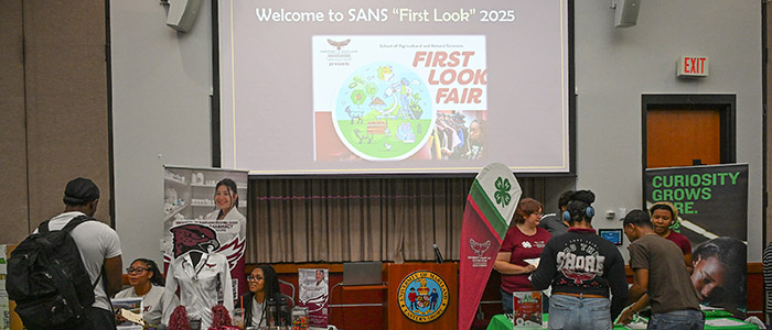 Student clubs and organizations participate in the SANS First Look Fair Thursday, Sept. 18, 2025 on the campus of the University of Maryland Eastern Shore.