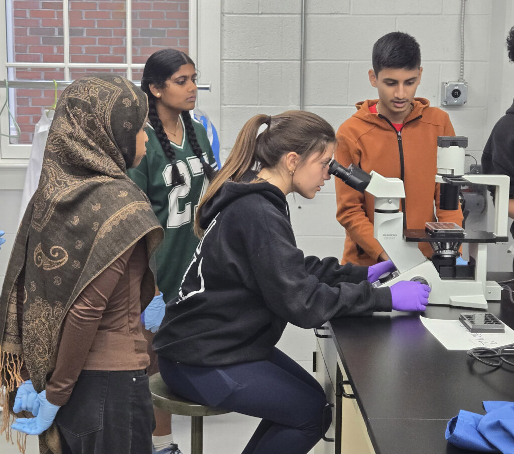 Eastern Shore high school seniors work in a laboratory at University of Maryland Eastern Shore.