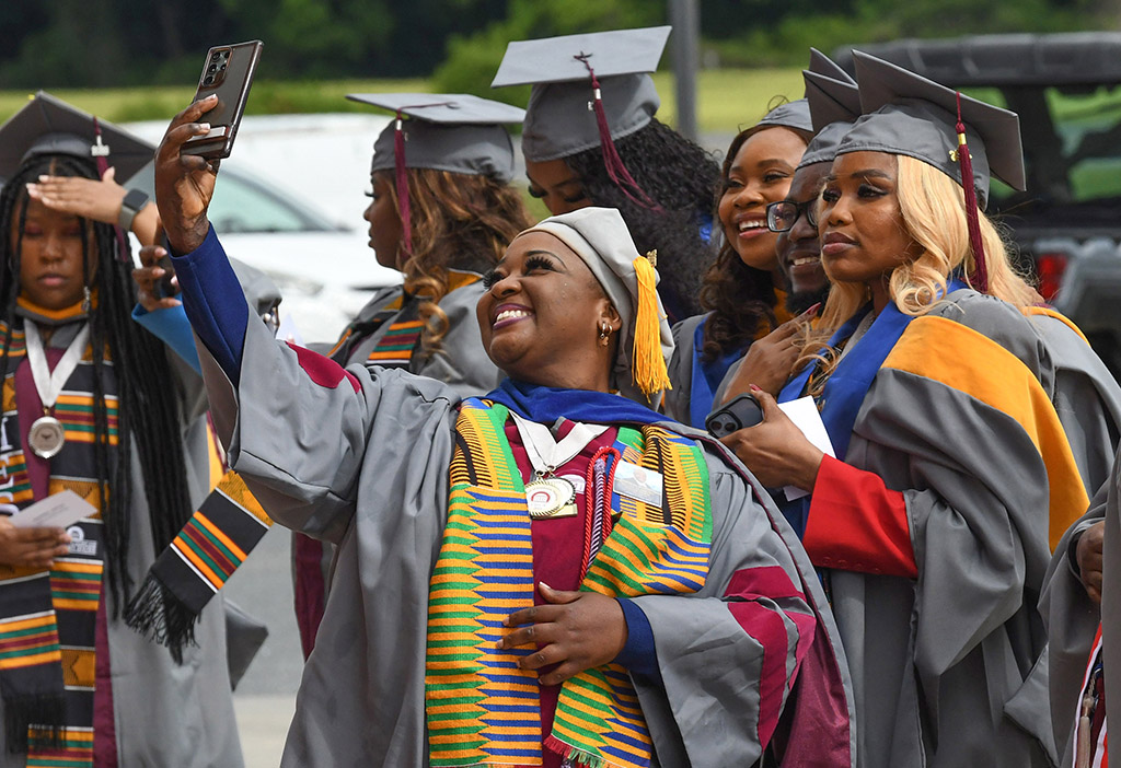 Graduates celebrate at the University of Maryland Eastern Shore's 139th Spring Commencement.
