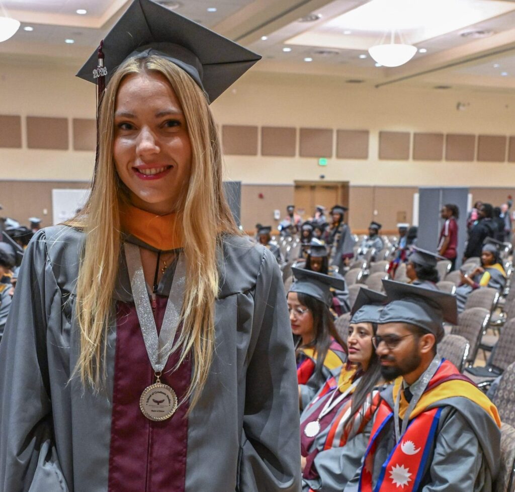 Isabella Beasley graduates with a master's degree in marine, estuarine, environmental science during UMES' 139th Spring Commencement on May 15, 2026.