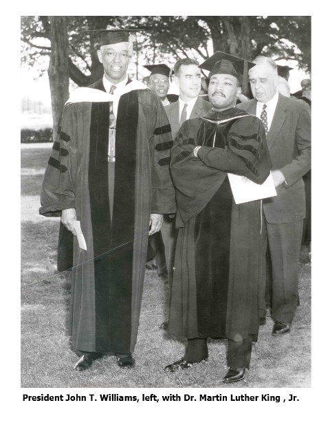 President John T. Williams, left, with Dr. Martin Luther King, Jr.
