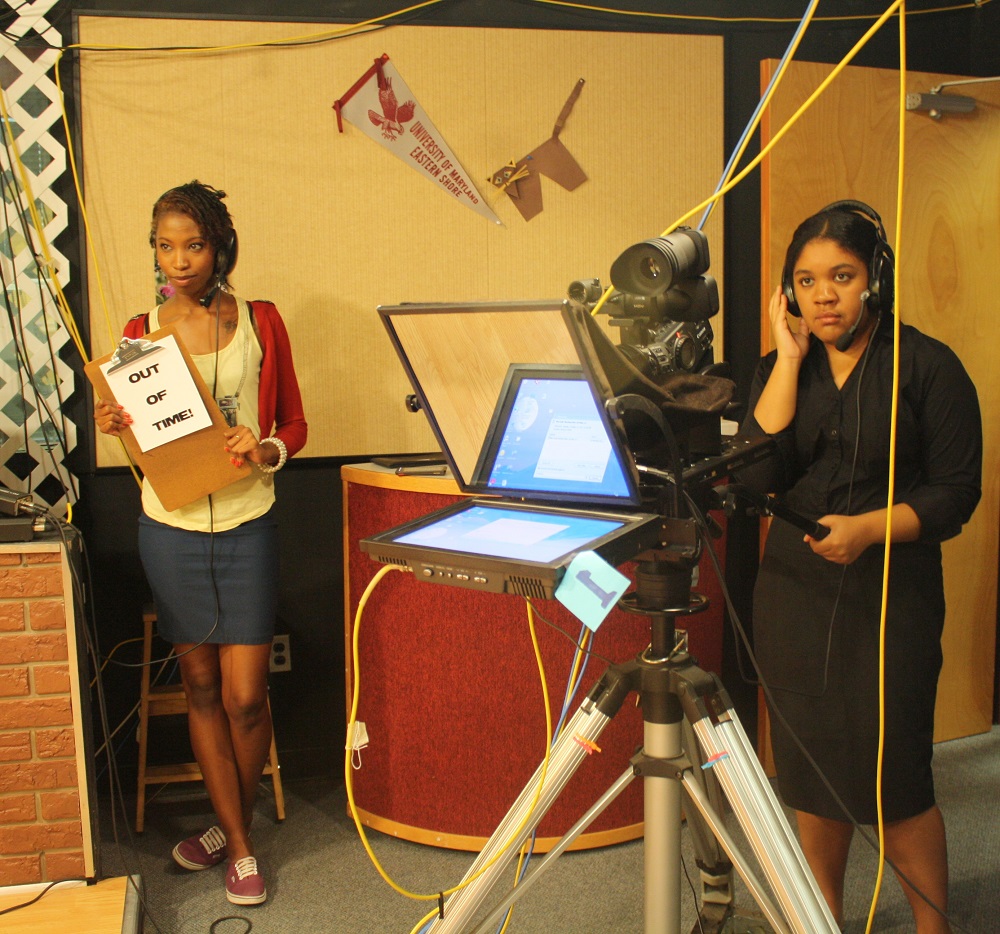 Students work on Discover UMES, the university's YouTube channel