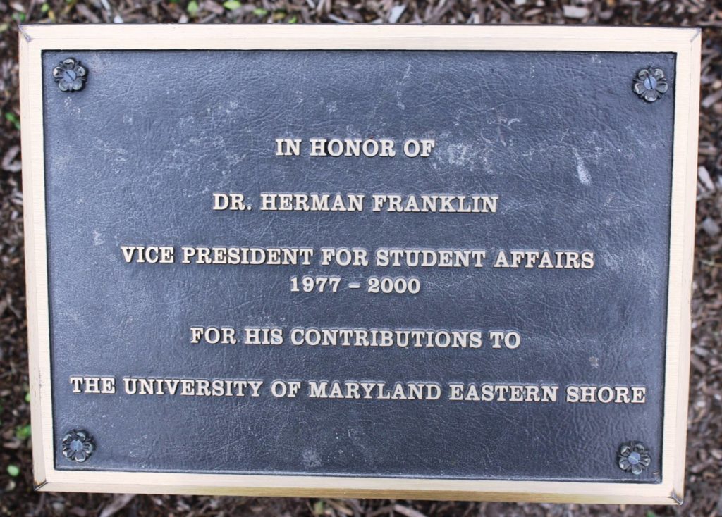 Plaque honoring Dr. Herman Franklin