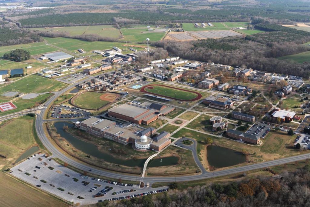 An aerial view of the UMES campus from 2010