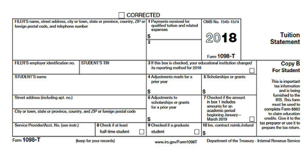 1098-T Form 1098-T screenshot example