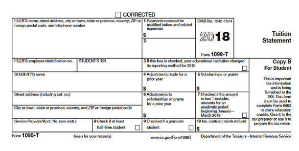 Form 1098-T screenshot example