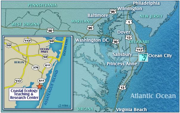 Coastal Ecology Directions Map Picture